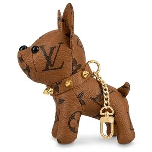 ONE LEFT! Dog Bag Pendant - Tan Monogram